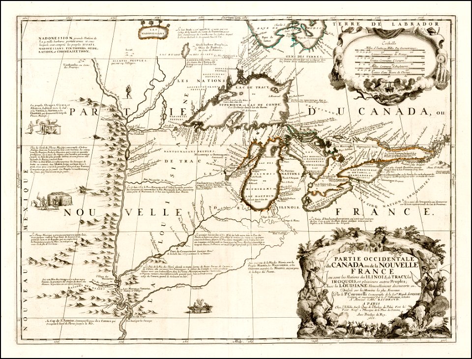 Vincenzo Coronelli Partie occidentale du Canada 1688