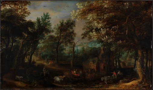 David Vinckboons - Woodland Scene - NG.M.01352 - National Museum of Art, Architecture and Design. Free illustration for personal and commercial use.