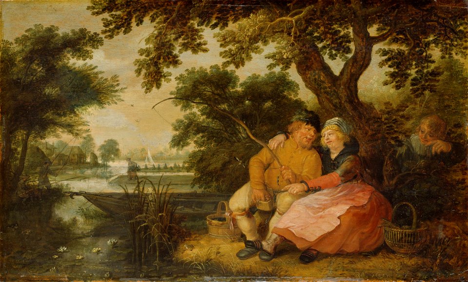 David Vinckboons - Liefdespaar in een landschap (1629)