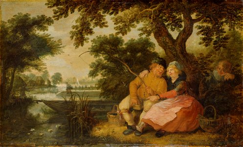 David Vinckboons - Liefdespaar in een landschap (1629)