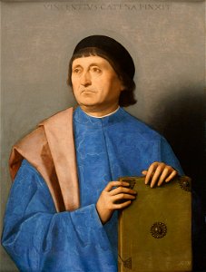 Vincenzo Catena di Biagio, , Kunsthistorisches Museum Wien, Gemäldegalerie - Bildnis eines Mannes mit Buch - GG 87 - Kunsthistorisches Museum