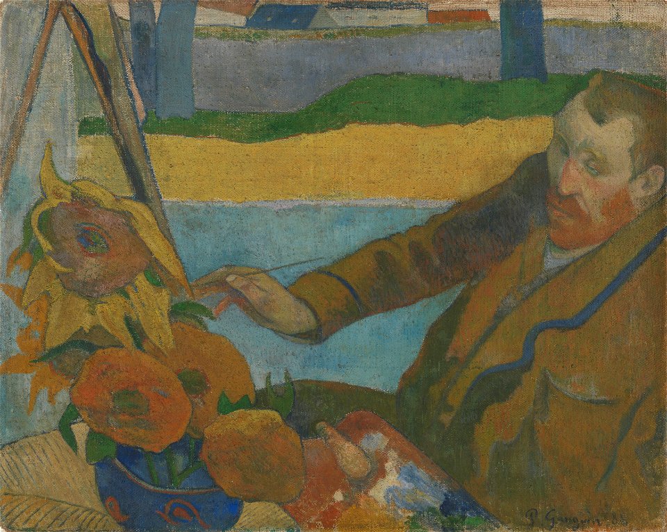 Vincent van Gogh zonnebloemen schilderend - s0225V1962 - Van Gogh Museum