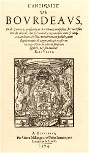 Vinet - Antiqvité de Bordeaux (1574)