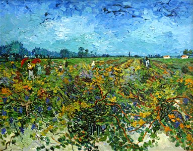 Vincent Van Gogh - The Green Vineyard (1888). Free illustration for personal and commercial use.