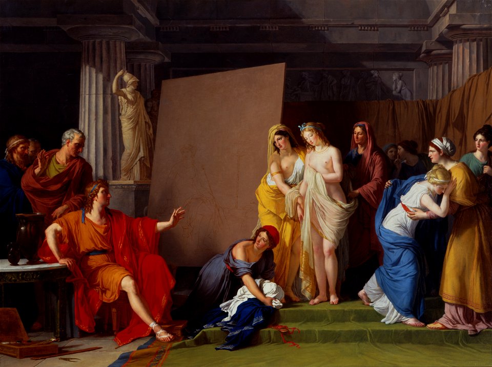 François-André Vincent - Zeuxis Choosing his Models for the Image of Helen from among the Girls of Croton - Google Art Project