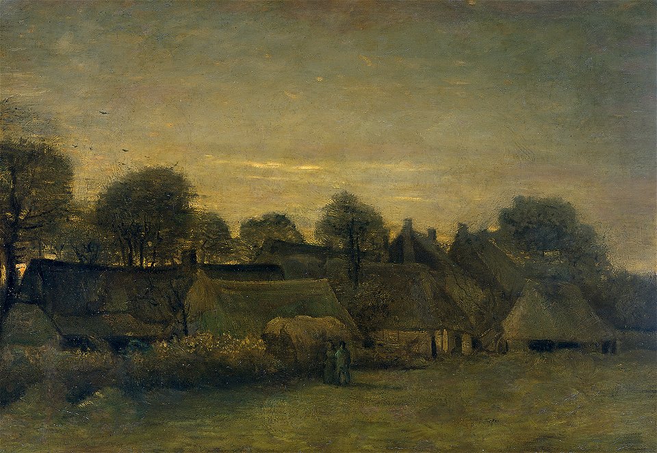 Vincent van Gogh Rural village at night 1884