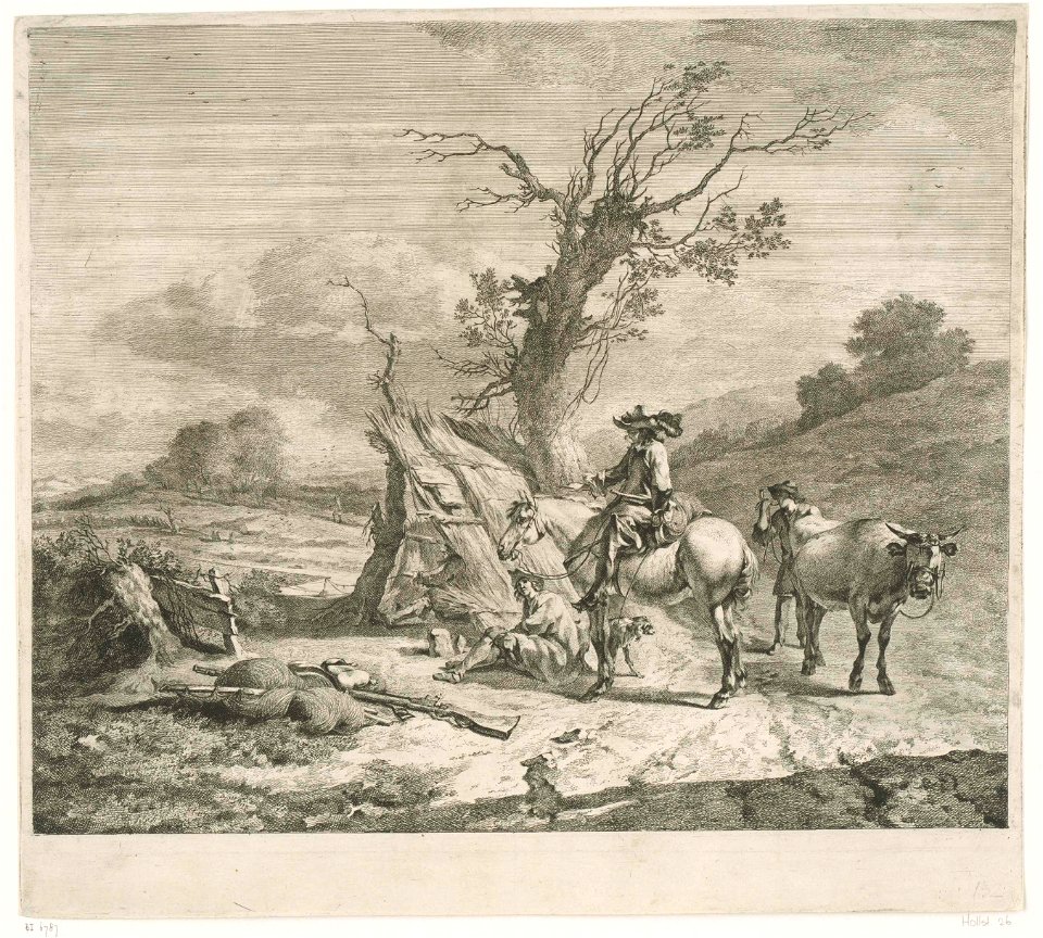 Vinkenbaan met vinkers of vogelvangers
