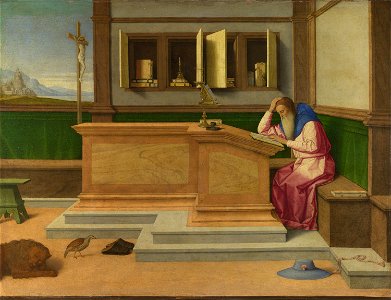 Vincenzo Catena - Saint Jerome in his Study - Google Art Project. Free illustration for personal and commercial use.
