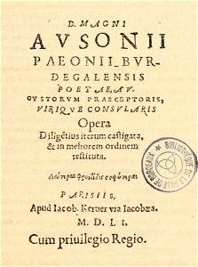 Vinet - Ausone (1551)