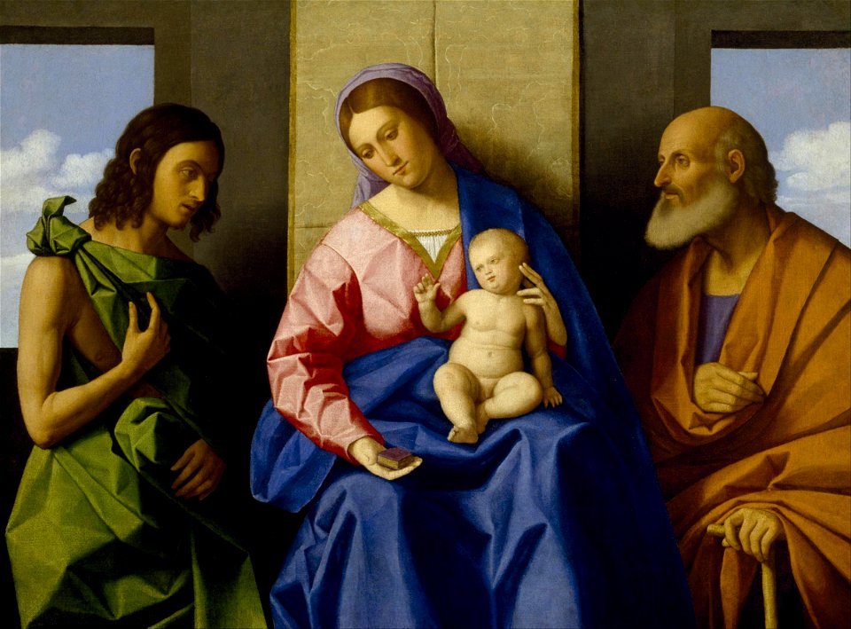 Vincenzo Catena - Virgin and Child with Saints John the Baptist and Joseph - Google Art Project. Free illustration for personal and commercial use.