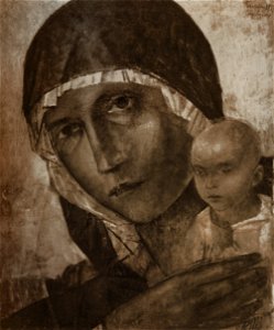 Virgin with Child by Petrov-Vodkin (1923, priv.col)