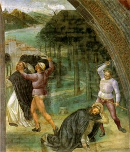 Vincenzo foppa, cappella poritnari, martirio di san pietro da verona