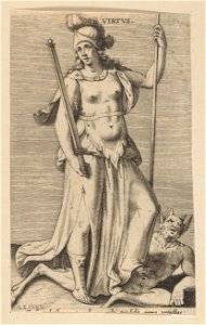 Virtus print by Philip Galle, S.I 1702, Prints Department, Royal Library of Belgium
