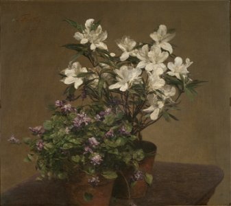 Violettes et azalées - Henri Fantin-Latour