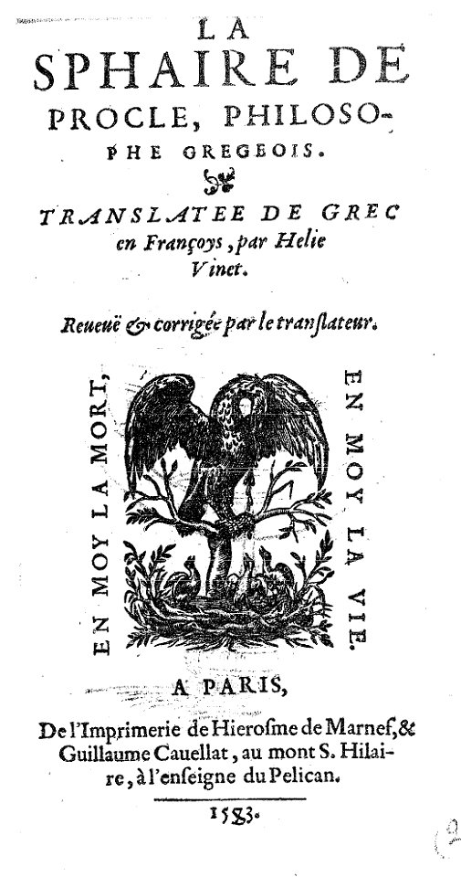Vinet - Proclus - La Sphère (1573)