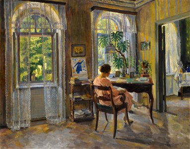 Sergey Vinogradov - Woman in an Interior. Free illustration for personal and commercial use.