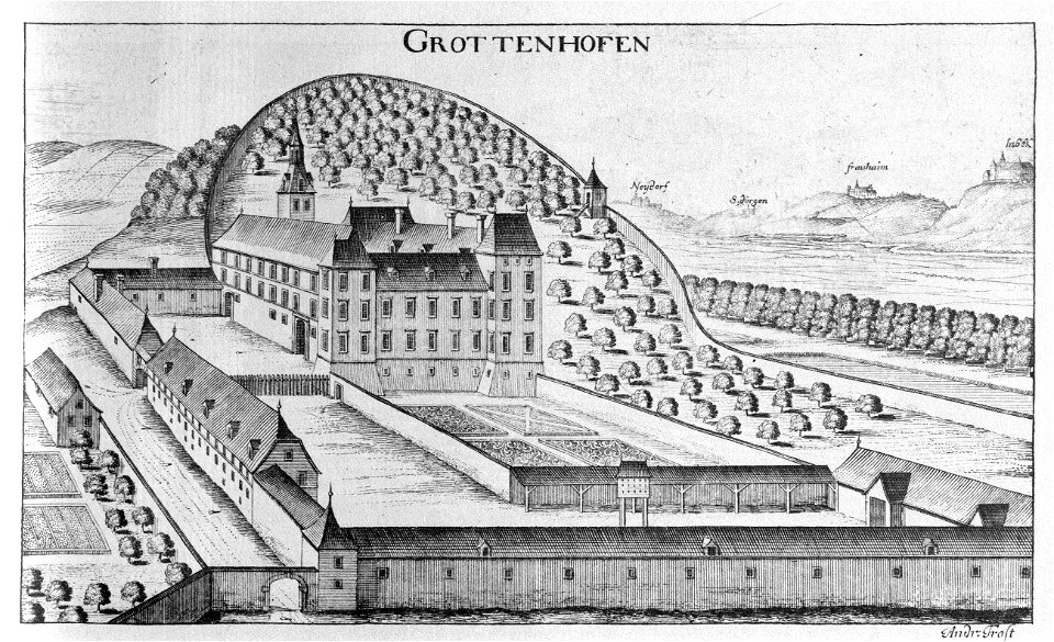 Vischer - Topographia Ducatus Stiria - 141 Grottenhofen bei Leibnitz
