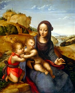 Virgen con niño y San Juanito 1505. Óleo y Temple sobre tabla. 784 x 641 cm. The National Gallery of Art. Washington