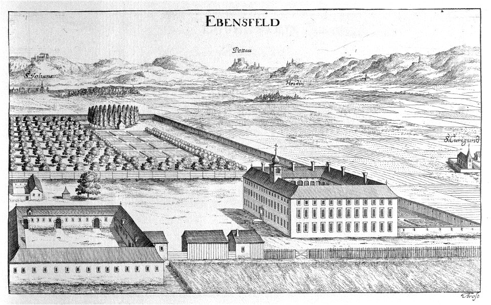 Vischer - Topographia Ducatus Stiria - 045 Ebensfeld bei Pettau - Ravno Polje