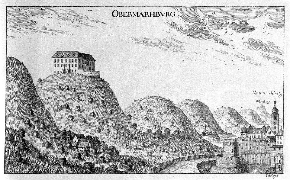 Vischer - Topographia Ducatus Stiria - 250 Marburg - Obermarburg - Gornji