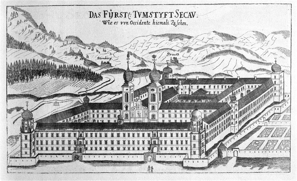 Vischer - Topographia Ducatus Stiriae - 390 Seckau bei Knittelfeld - Westansicht