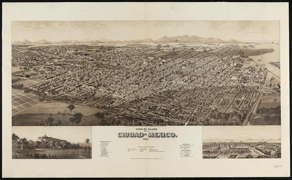 Vista de pajaro de la ciudad de Mexico, 1890 LCCN2003677846