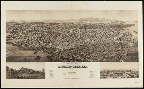 Vista de pajaro de la ciudad de Mexico, 1890 LCCN2003677846