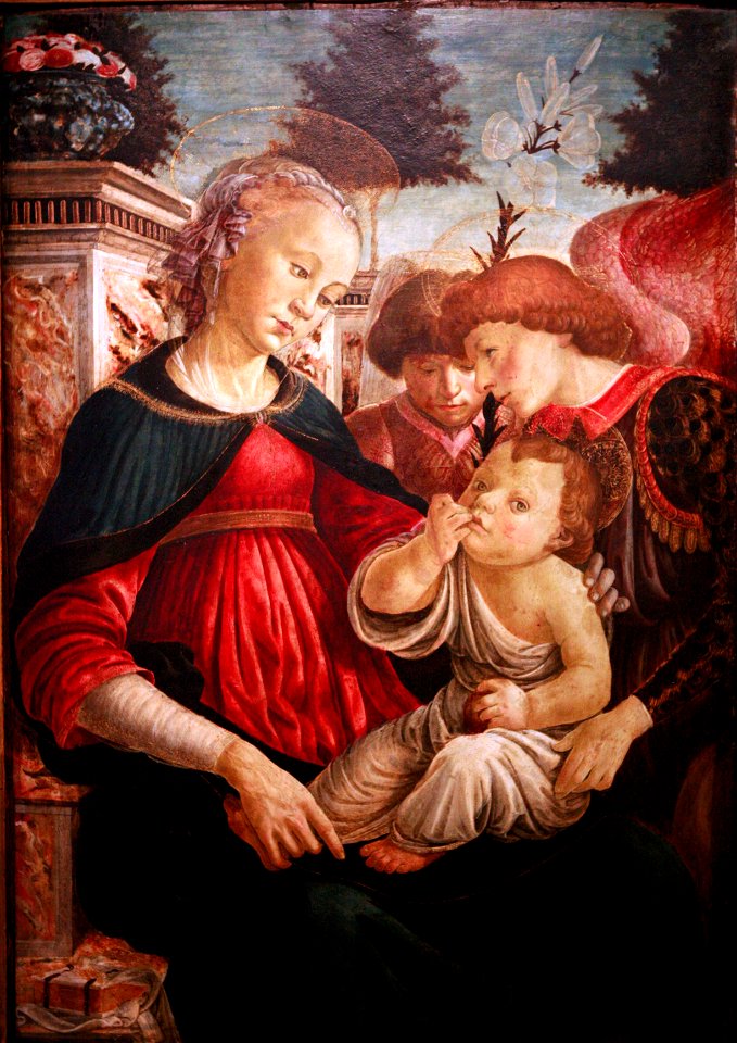 Virgin with Child and two Angels-Sandro Botticelli mg 9964