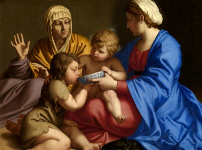 Virgin and Child with Saint Elizabeth and the Child Baptist. Free illustration for personal and commercial use.