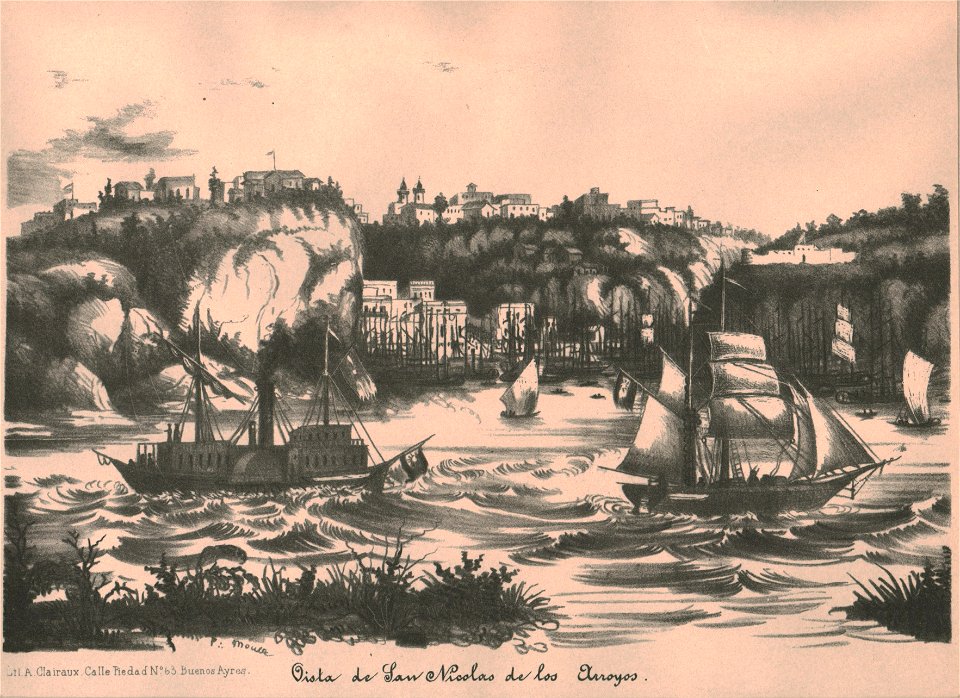 Vista de San Nicolás de los Arroyos - Buenos Aires, según Mousse