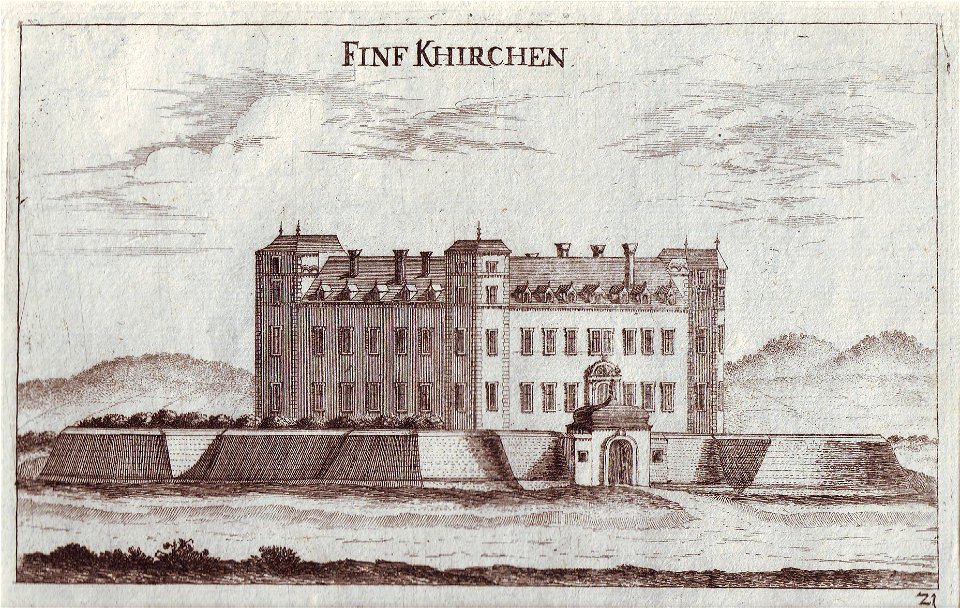 Vischer-Stich von Schloss Fünfkirchen
