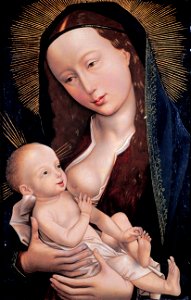 Virgin and Child, by follower of Rogier van der Weyden. Free illustration for personal and commercial use.