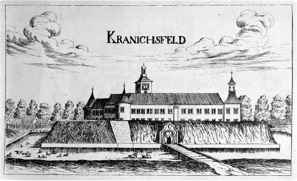Vischer - Topographia Ducatus Stiria - 214 Kranichsfeld bei Marburg - Race