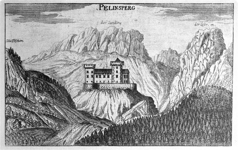 Vischer - Topographia Ducatus Stiriae - 300 Pflinsberg bei Altaussee