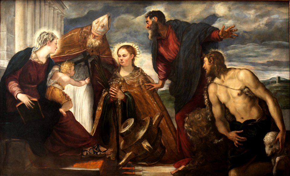 Virgin with Child with Saint Catherine Augustin Marc and John the Baptist-Tintoretto-MBA Lyon A122-IMG 0309