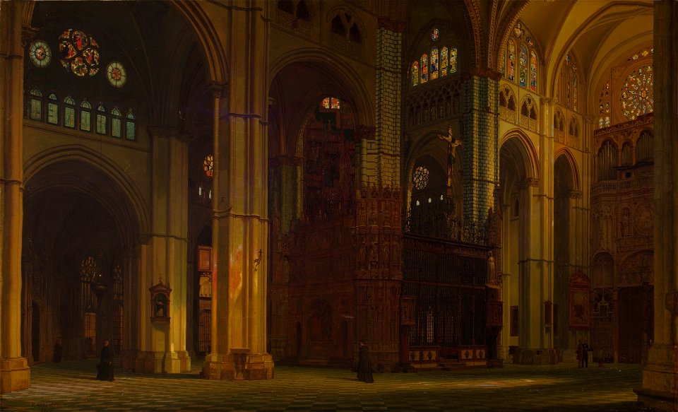Vista del crucero de la catedral de Toledo, por Pablo Gonzalvo Pérez. Museo del Prado