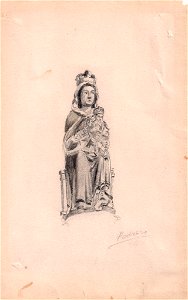 Virgen de Olaz, pencil, 1891, by Mariano Pedrero