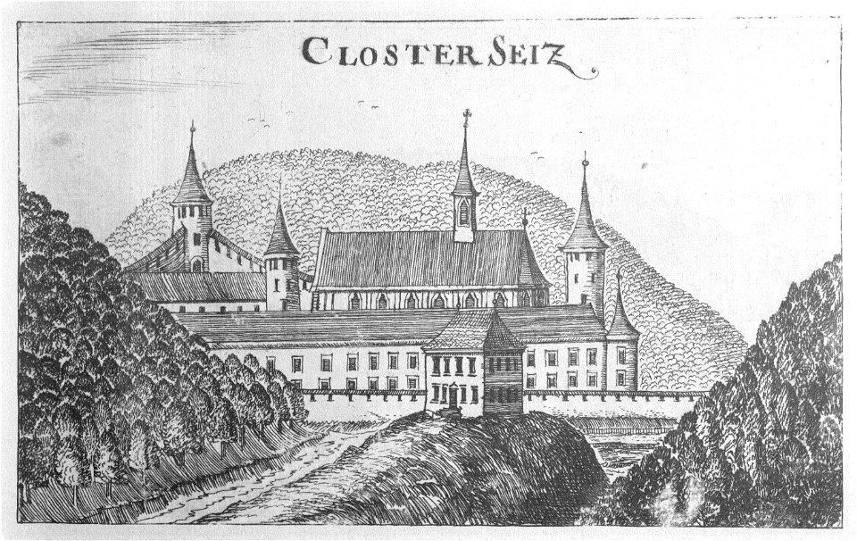 Vischer - Topographia Ducatus Stiriae - 392 Seitz bei Gonobitz - Zica kartusija