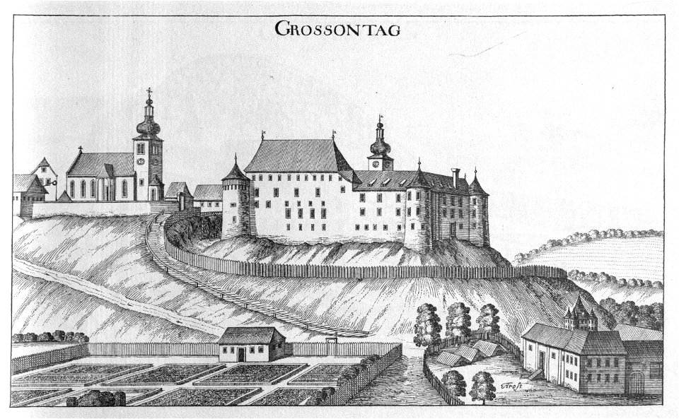 Vischer - Topographia Ducatus Stiria - 140 Groß-Sonntag bei Friedau - Velika Vedelja