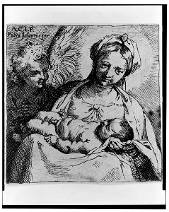 Virgin and child with angel LCCN2003675845