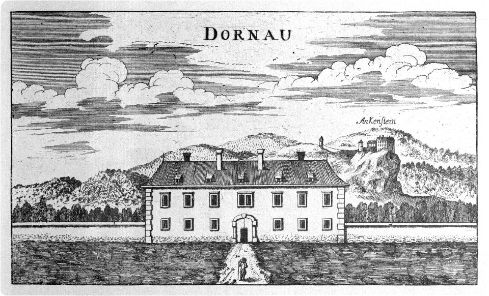 Vischer - Topographia Ducatus Stiria - 039 Dornau bei Pettau - Dornava