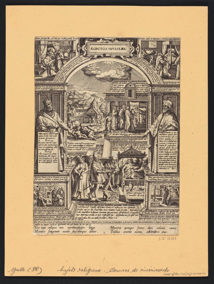 Visiting The Sick 1577 print by Hans Bol, S.I 54333, Prints Department, Royal Library of Belgium