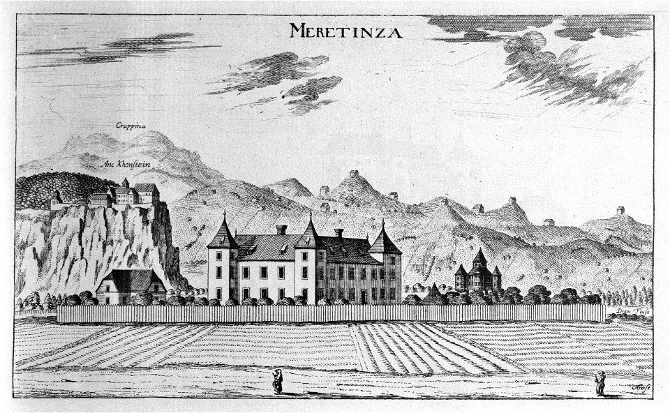 Vischer - Topographia Ducatus Stiria - 261 Meretinzen bei Pettau - Muretinci