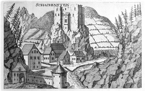 Vischer - Topographia Ducatus Stiriae - 373 Schachenstein bei Bruck an der Mur