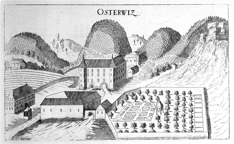 Vischer - Topographia Ducatus Stiriae - 288 Osterwitz bei Franz - Ojstrica