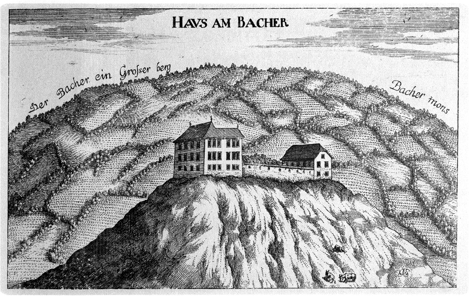 Vischer - Topographia Ducatus Stiria - 163 Haus am Bacher - Hompos