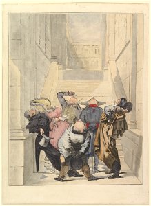 Visitors to the Salon Exhibition, Admiring the Ceiling, 1824