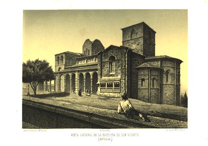 Vista lateral de la Basílica de San Vicente (1865) - Parcerisa, F. J.