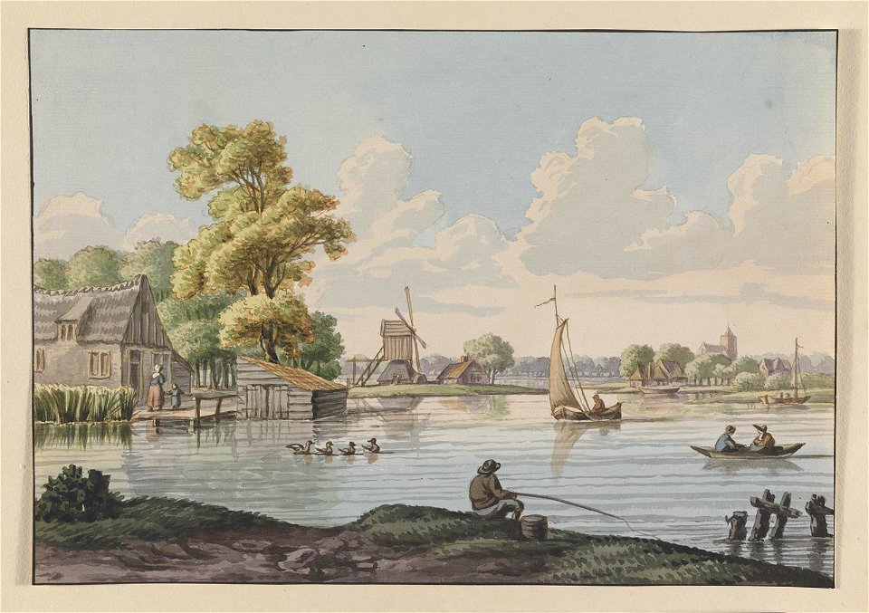 Visser aan een rivier, objectnr 1613