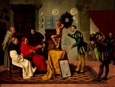 Visita del cardenal Tavera al célebre Alonso Berruguete (Museo del Prado). Free illustration for personal and commercial use.